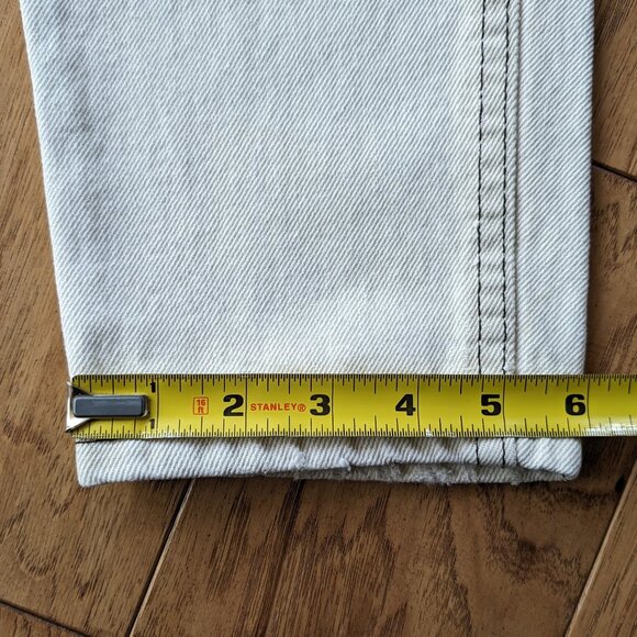 Lee Vintage 100% Cotton Women Mom Jeans High Rise Ivory Beige White 6 8 Petite - Picture 9 of 9